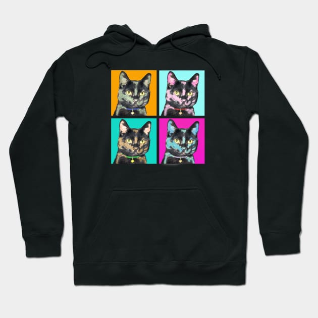 Black Cat Pop Art Hoodie by Gromit